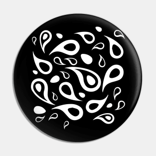 Black and white paisley pattern Pin