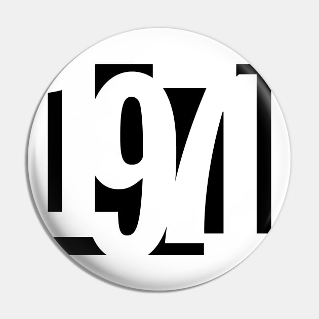1971 Funky Overlapping Reverse Numbers for Light Backgrounds Pin by MotiviTees