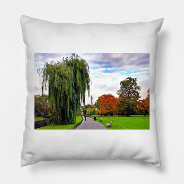 Autumn Trees Regent's Park London England Pillow by AndyEvansPhotos