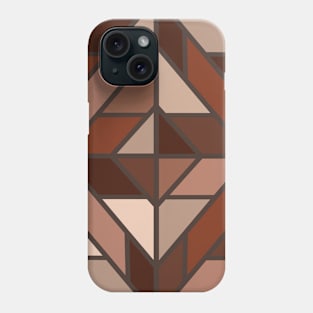 Geometric Pattern Tiles in Natural Brown and Beige Phone Case