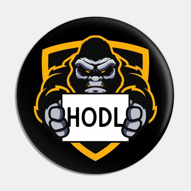 Hold On For Dear Life HODL Ape Pin by LaHarra Designs