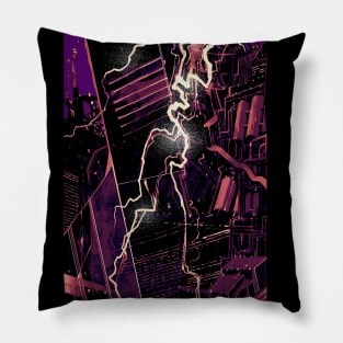 The Tower (Cyberpunk Tarot) Pillow