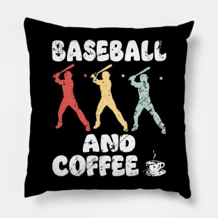 Baseball and Coffee Lover Vintage Pillow