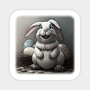 Easter Bunny Cartoon Magnet