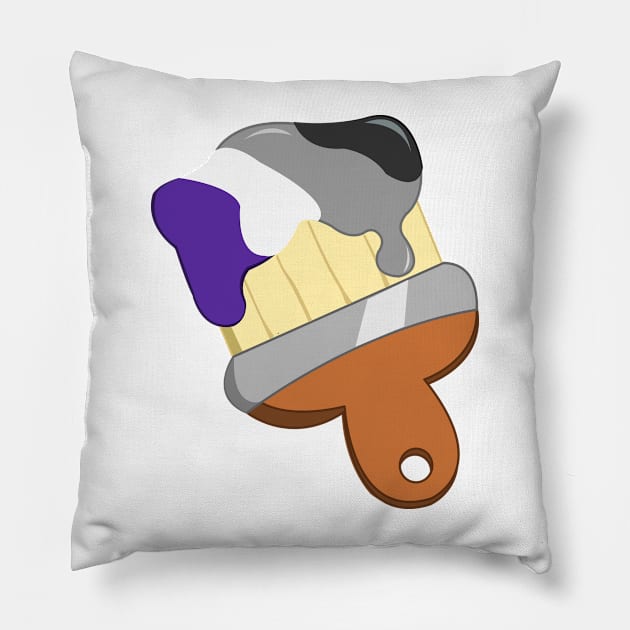 Paintbrush Pride Pillow by traditionation