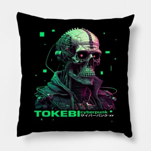 Cyberpunk Neon Skull Pillow