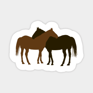 Two brown horses Magnet