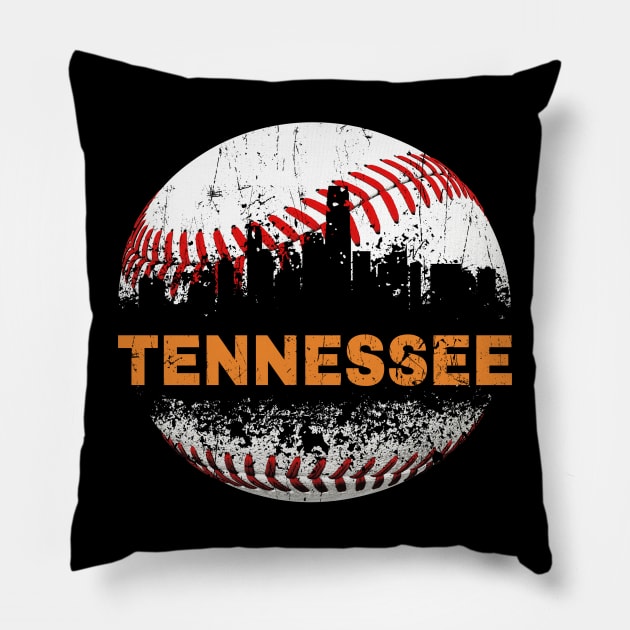 Tennessee Souvenir Cities Skyline Baseball I Love Tennessee Pillow by Jhon Towel