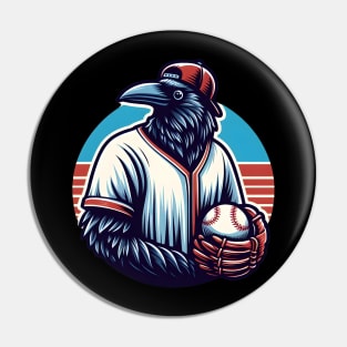 crows play baseball Pin