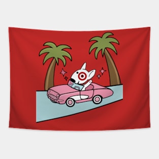 Pink Cadillac Bullseye Dog Team Member Tapestry