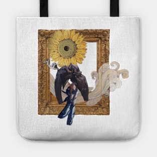 Sunflower sitting on top of the world Tote