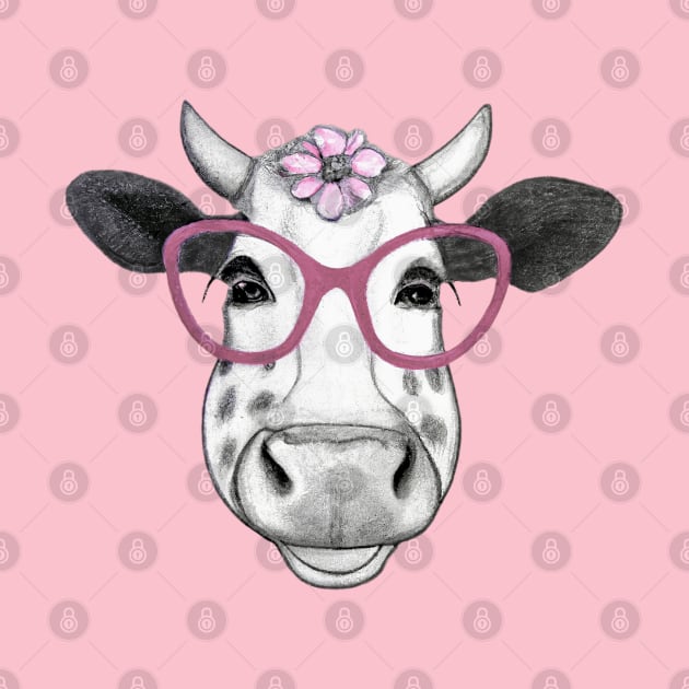 Smiling cow with glasses by Rising_Air