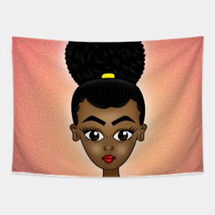 black girl magic anime art style Tapestry