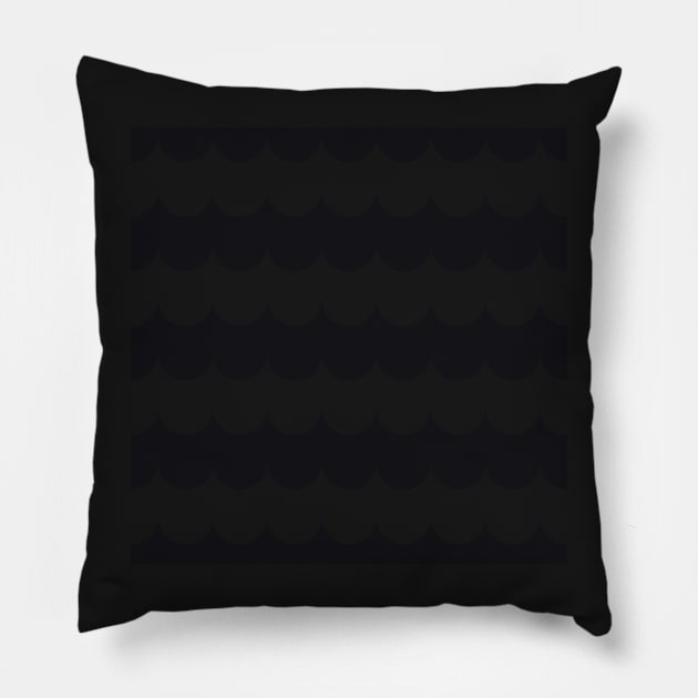 Black and White Scalloped Modern Pattern Pillow by greenoriginals