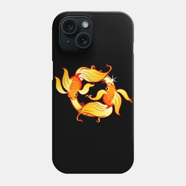 Golden Pisces Phone Case by Shawnsonart