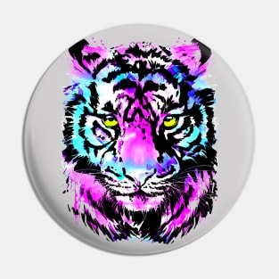 Neon Pink Tiger Head - Tiger Face Pin