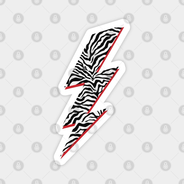 Zebra Stripes Lightning Bolt Animal Prints Magnet by Sassee Designs