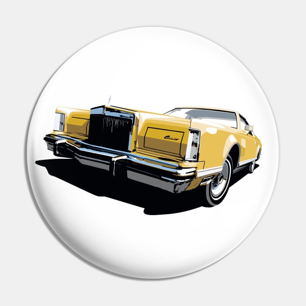 1970s Lincoln Continental in gold Pin by candcretro