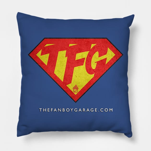 Fanboy Garage Super Logo Pillow by Thefanboygarage