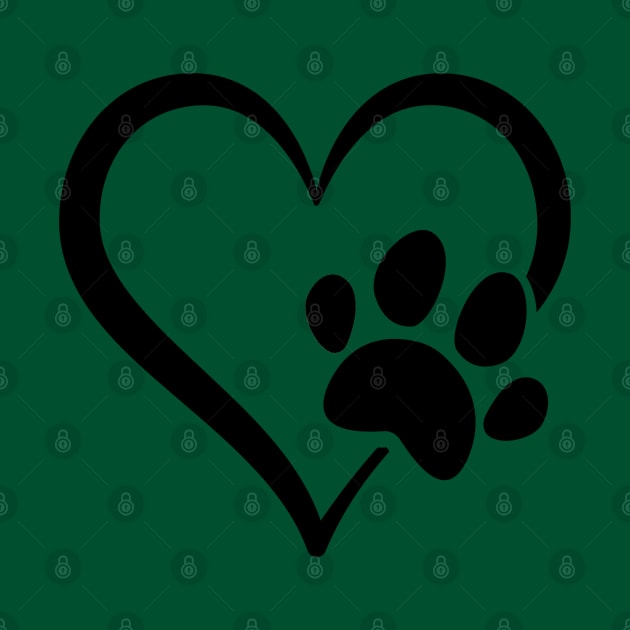 Dog paw in heart by RubyCollection