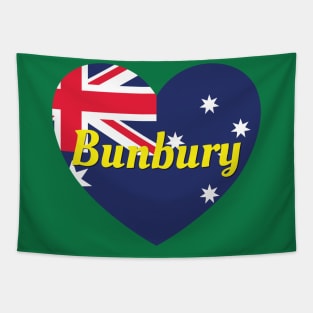 Bunbury WA Australia Australian Flag Heart Tapestry