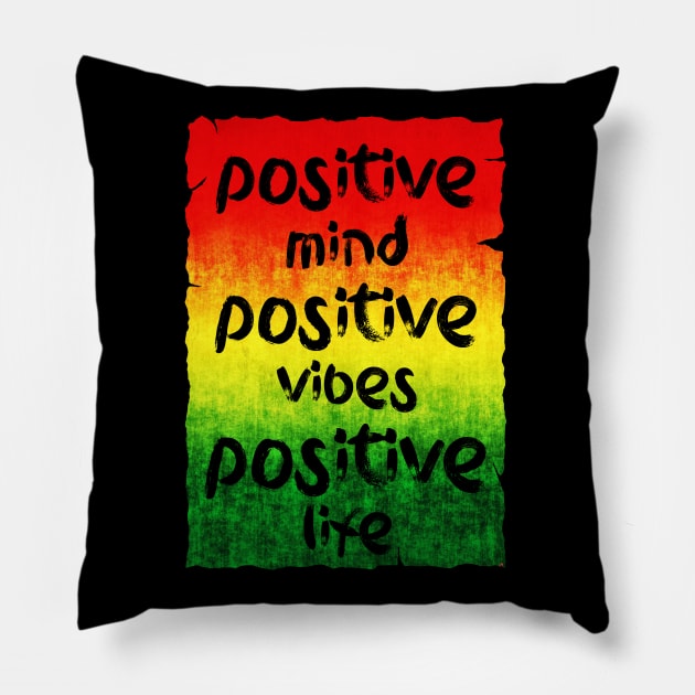 Positive vibes Pillow by Erena Samohai