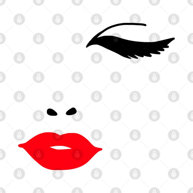 Sexy Red Lips & Lashes Face by faiiryliite