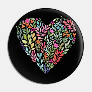 Flower heart Pin