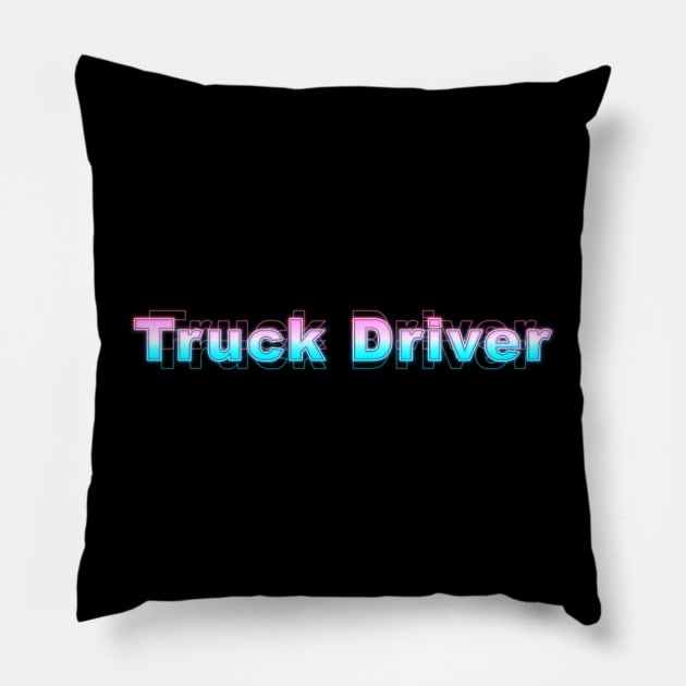 Truck Driver Pillow by Sanzida Design