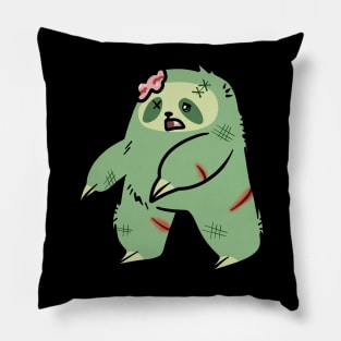 Cute Green Zombie Sloth Pillow