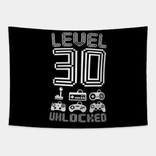 Level 30 Unlocked  Video Gamer 30th Birthday Tapestry