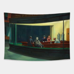 Jason Vorhees in Hopper Nighthawks Tapestry