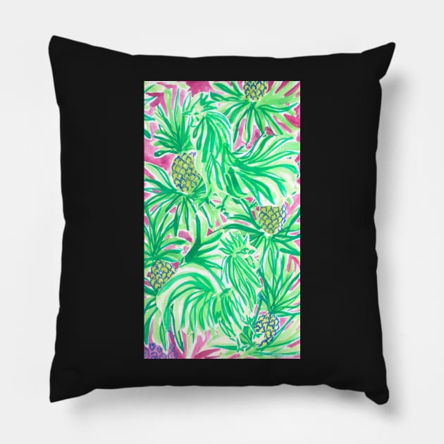 Pineapples Lilly Preppy Mask Pillow by AashviPatel