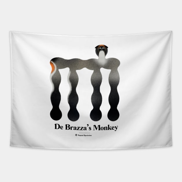 Bold monkey print "De brazza's monkey" Tapestry by RockPaperScissors