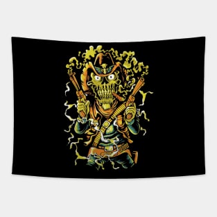 The Cowboy Skull with a Gun Tapestry