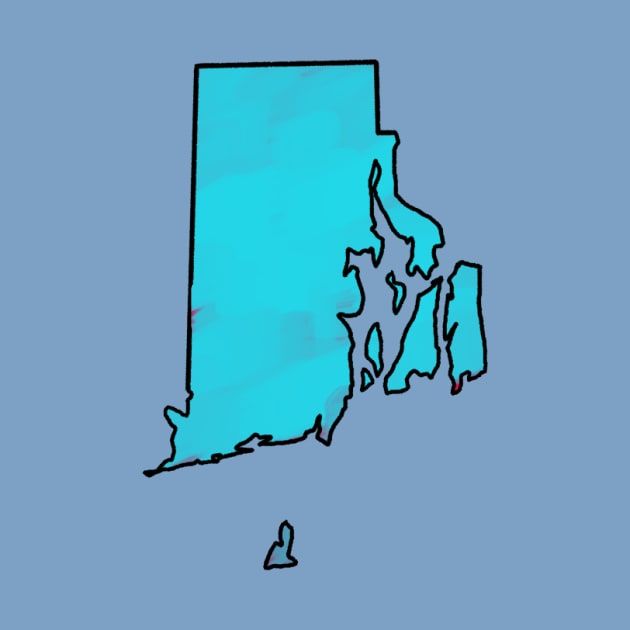 Rhode Island - Blue Outline by loudestkitten