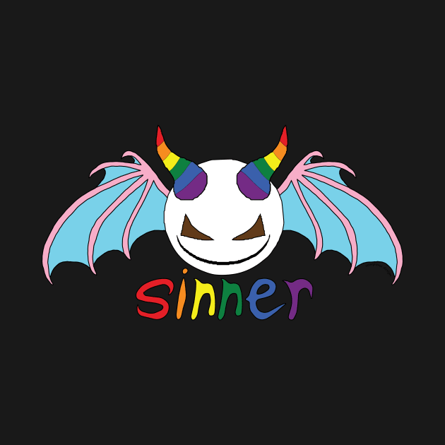 Sinner Pride - pink on blue by Scorpious Design