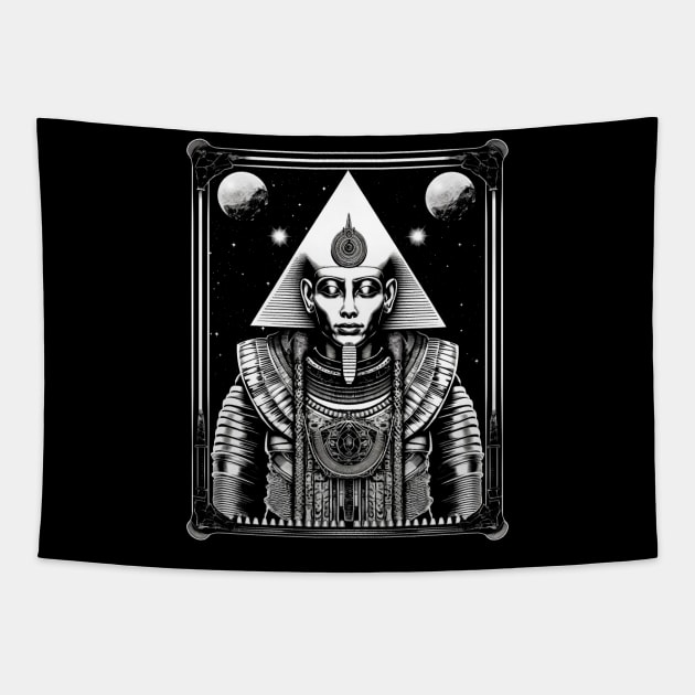 Ancient Alien Egyptian Astronaut Esoteric Art Tapestry by Soulphur Media