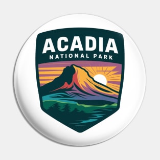 Acadia National Park Iconic Sunset Emblem Pin