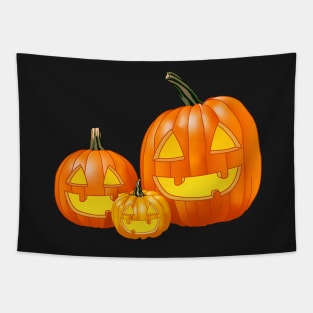 Jack-O-Lantern Trio (Black) Tapestry