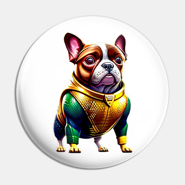 Frenchie in Oceanic Heroic Attire Version 2 Pin by fur-niche