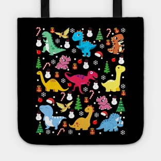 Dinosaru Christmas Party T-Shirt Tote