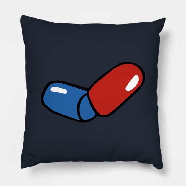 PILL BLUERED Pillow by CharlieCreator