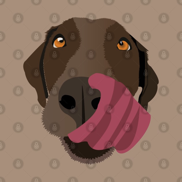 Chocolate Lab with its Tongue Out by KCPetPortraits