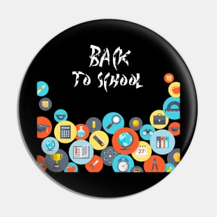 Back To School T-Shirt with icons Pin