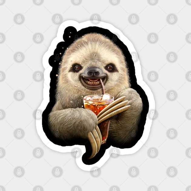 SLOTH & SOFT DRINK Magnet by ADAMLAWLESS