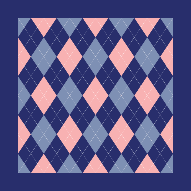 Cute Pink And Blue Argyle Plaid Pattern by Printable Pretty