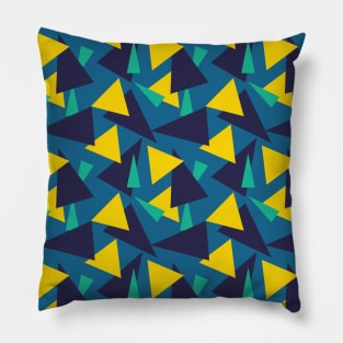 Blue and Yellow Triangle Seamless Pattern 012#001 Pillow