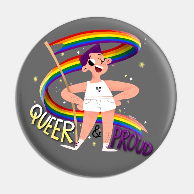 Queer & Proud - Asex heart Pin by Gummy Illustrations