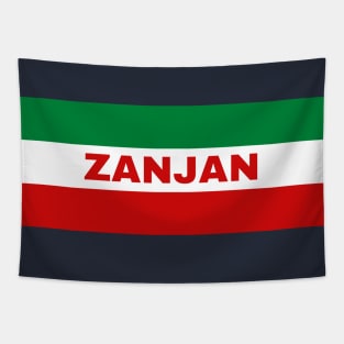 Zanjan City in Iranian Flag Colors Tapestry